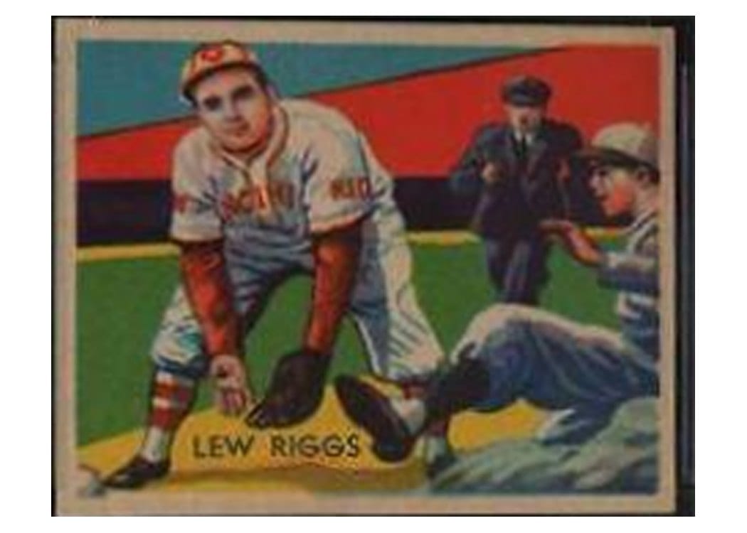 1935 Diamond Stars Lew Riggs #96 card