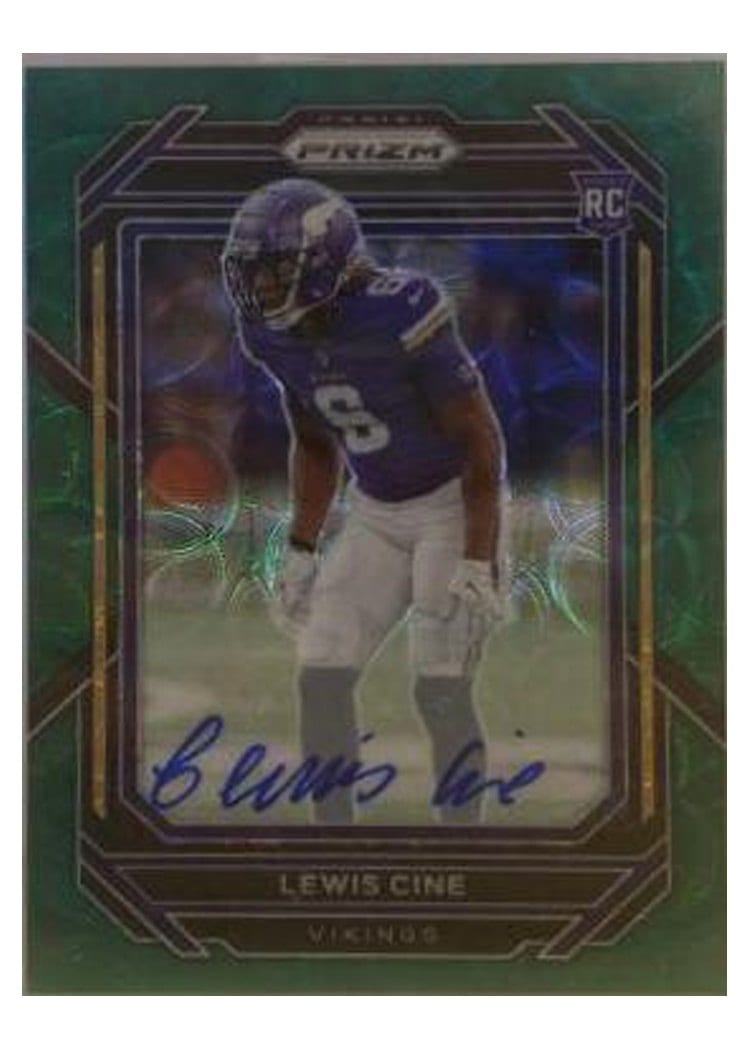 2022 Panini Prizm Base Set Lewis Cine Autograph Green Scope #380 card