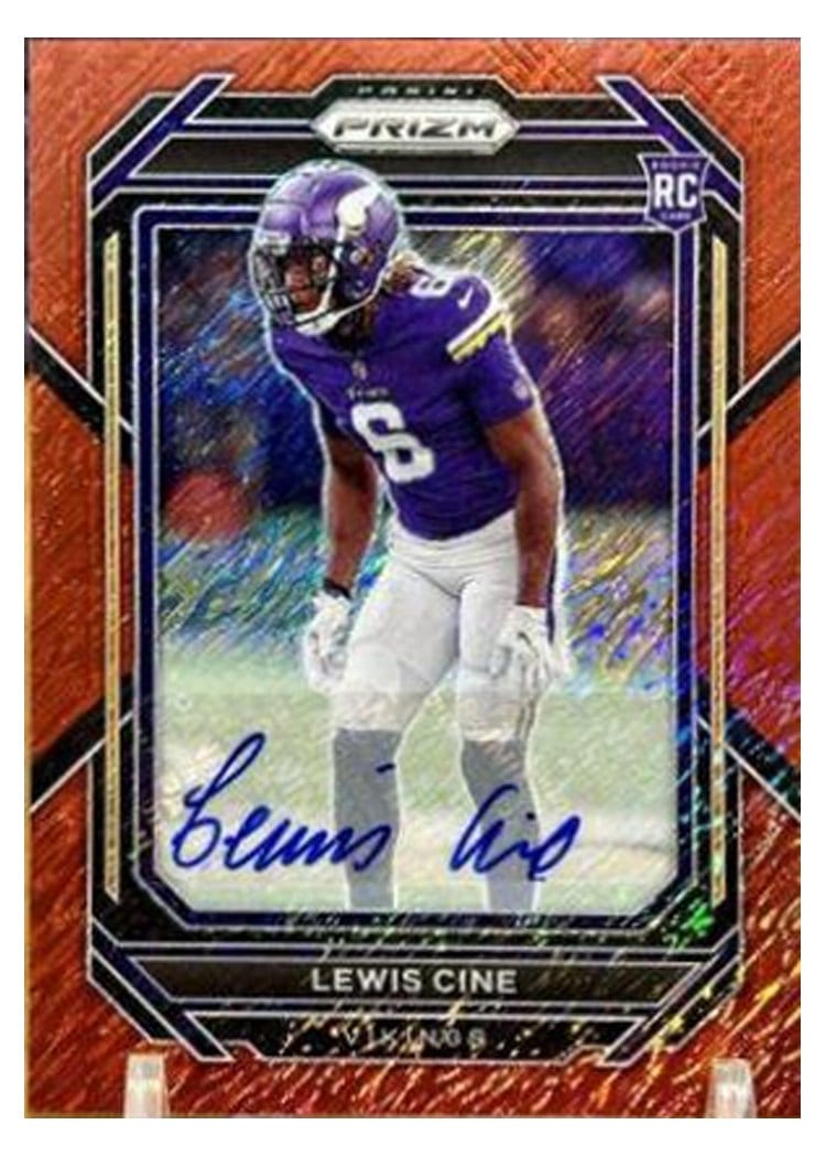 2022 Panini Prizm Base Set Lewis Cine Autograph Red Shimmer #380 card