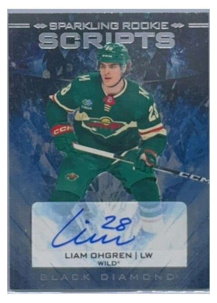 2024-25 Upper Deck Black Diamond Sparkling Rookie Scripts Liam Ohgren #SRS-LO card