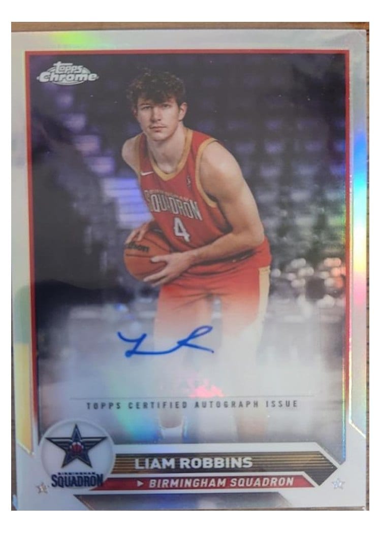 2023-24 Topps G League Chrome Autographs Liam Robbins #AC-LR card