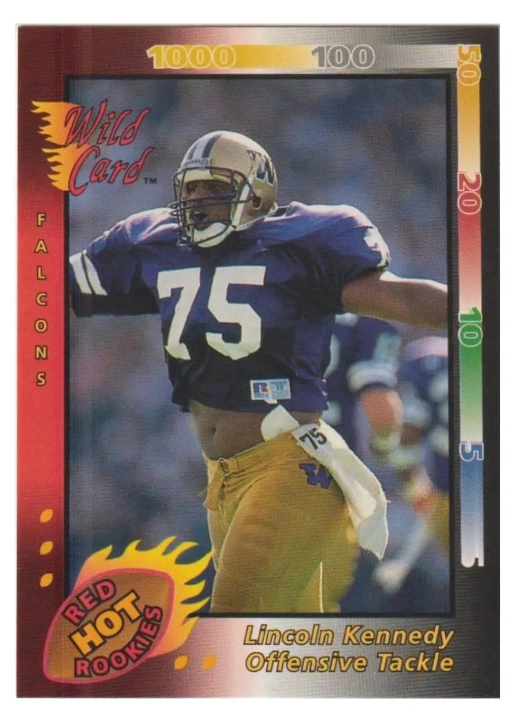 1993 Wild Card Red Hot Rookies Lincoln Kennedy #WRHR-36 card