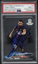 2018 Topps Chrome UEFA Champions League Lionel Messi Autograph #1 card