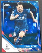 2021 Topps Chrome Sapphire UEFA Champions League Lionel Messi #100 card