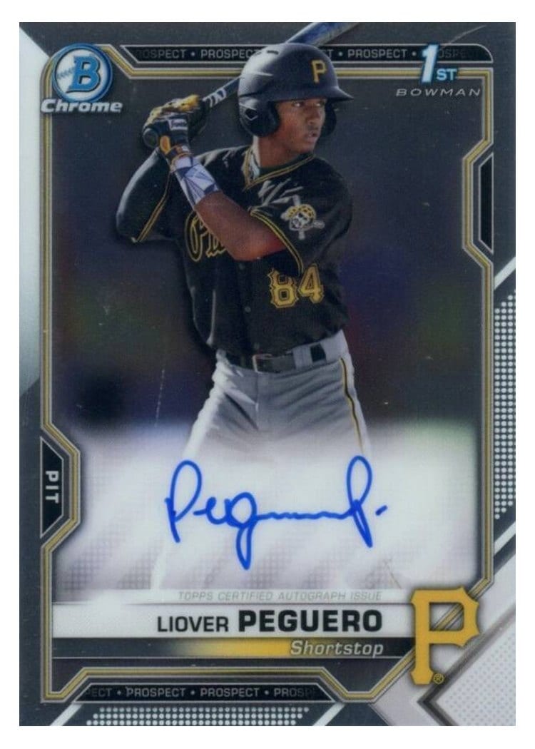 2021 Bowman Chrome Prospect Autographs Liover Peguero #CPA-LP card