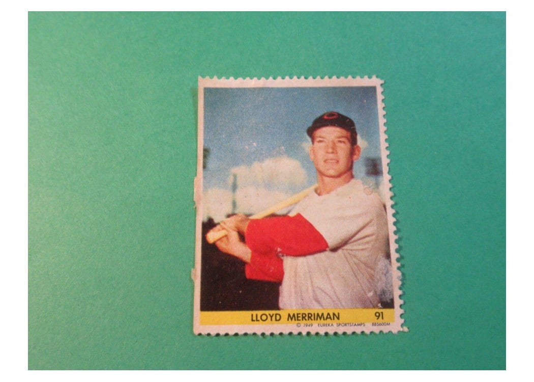 1949 Eureka Sportstamps Lloyd Merriman #91 card