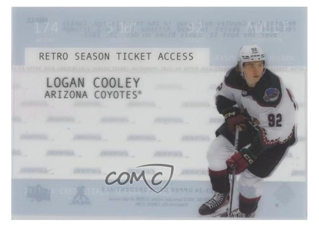 2023-24 Upper Deck Credentials 1997 Season Ticket Acetate Rookies Logan Cooley #1997-LC card