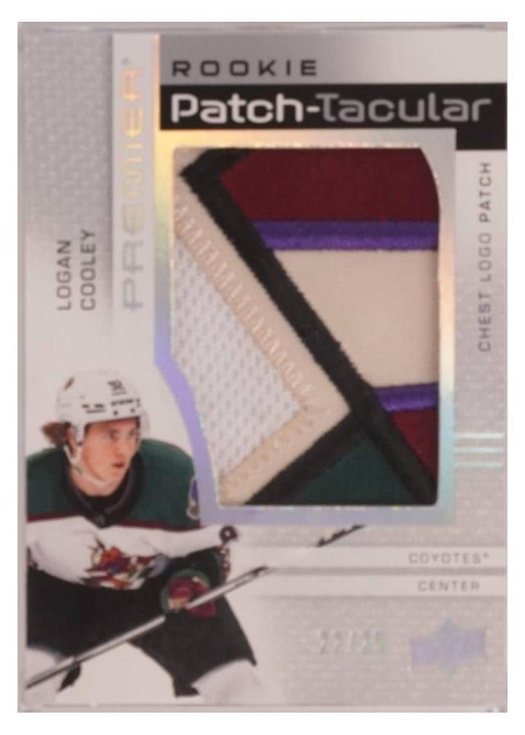 2023-24 Upper Deck Premier Rookie Patch-Taculars Chest Logos Logan Cooley #RPT-CO card