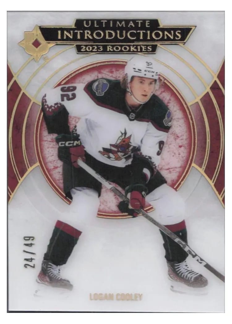 2023 Upper Deck Ultimate Collection Introductions Logan Cooley #UI-3 card
