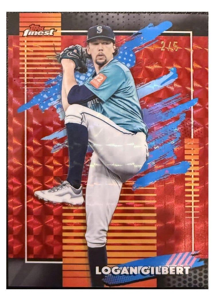 2026 Topps Finest Logan Gilbert Red Geometric Refractor #165 card