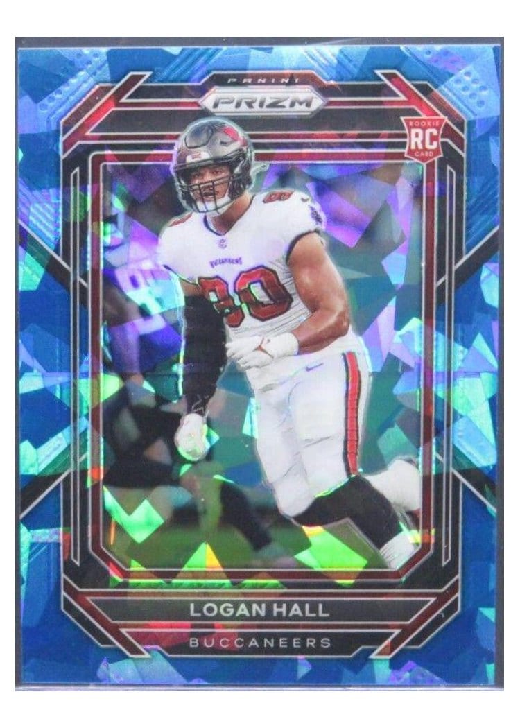 2022 Panini Prizm Base Set Logan Hall Blue Ice #381 card