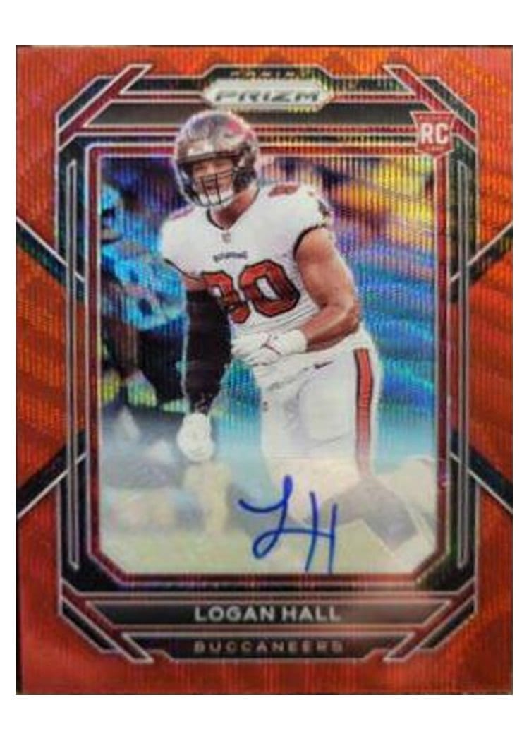 2022 Panini Prizm Base Set Logan Hall Autograph Red Wave #381 card