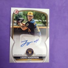 2023 Bowman Prospect Autographs Logan Henderson #PPA-LH card