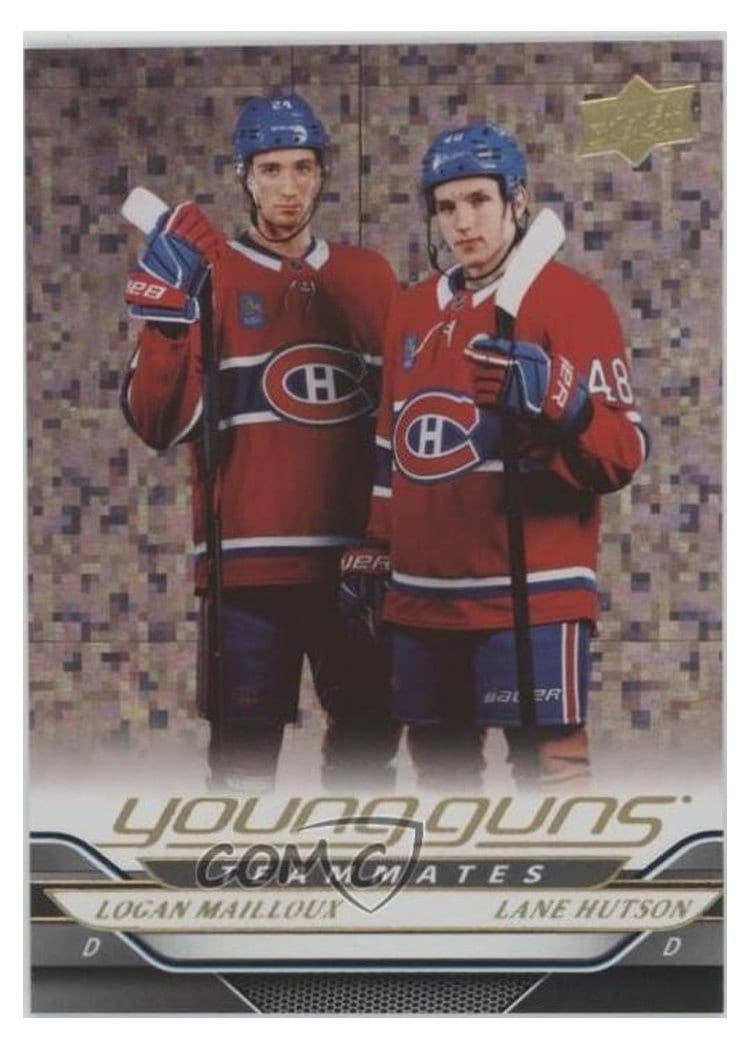 2024 Upper Deck Logan Mailloux / Lane Hutson Speckled Rainbow #497 card