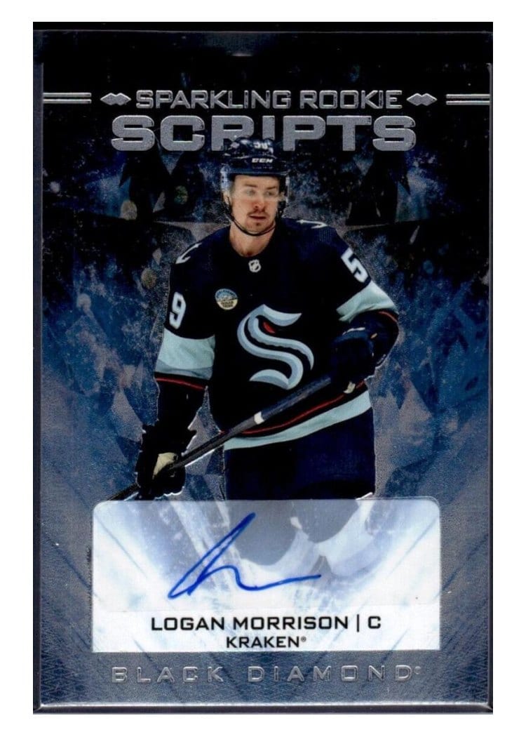 2024-25 Upper Deck Black Diamond Sparkling Rookie Scripts Logan Morrison #SRS-LM card