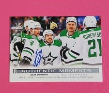 2024-25 SP Authentic Authentic Moments Autographs Logan Stankoven #AM-LS card