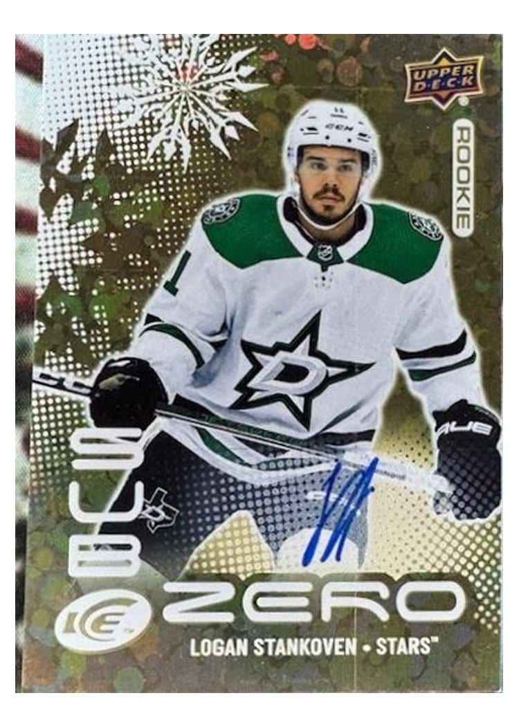 2024-25 Upper Deck Ice Sub Zero Rookies Blue Auto Logan Stankoven #SZ-ST card