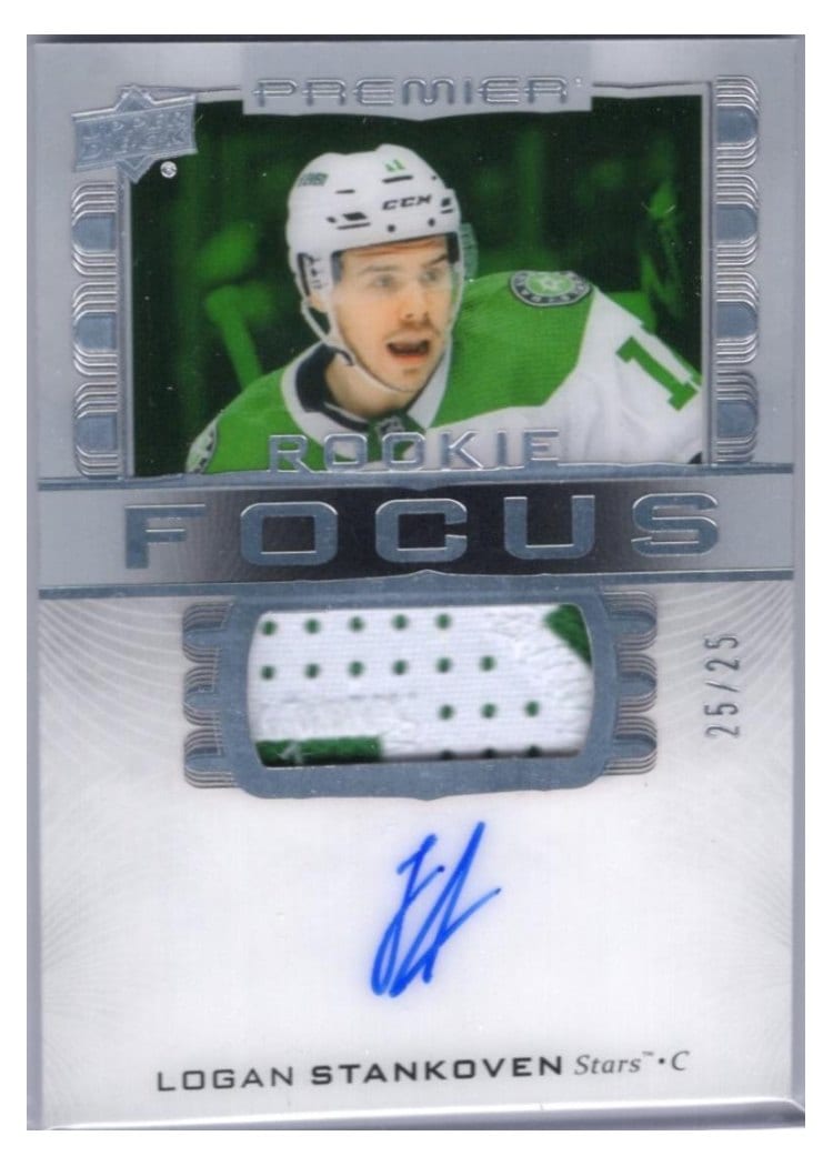 2024-25 Upper Deck Premier Premier Focus Auto Patch Rookies Logan Stankoven #PFR-LS card