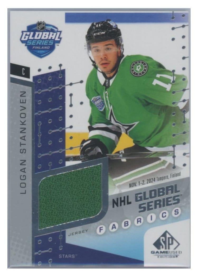 2025-26 SP Game Used 2024 Global Series Stars vs. Panthers Fabrics Logan Stankoven #GSF2-1 card