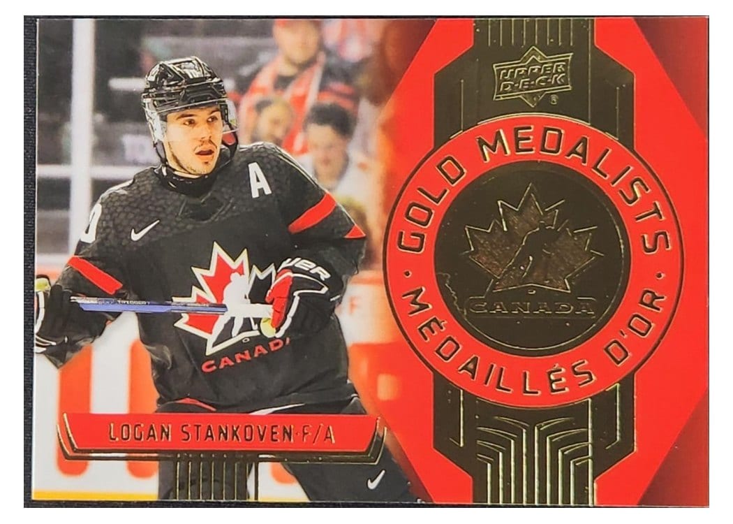 2025-26 Tim Hortons Team Canada Olympic Hockey Gold Medalists Logan Stankoven #GM-5 card