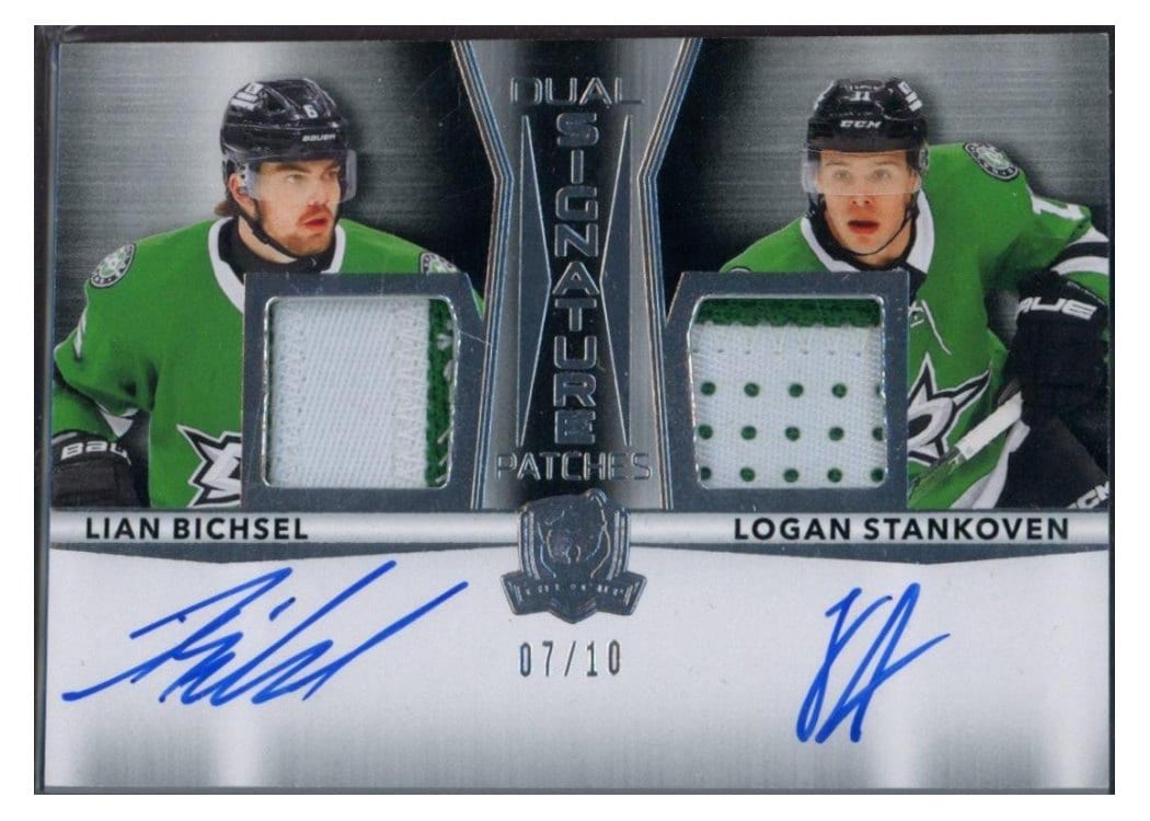 2024-25 Upper Deck The Cup Dual Signature Patches Logan Stankoven/Lian Bichsel #SP2-BS card