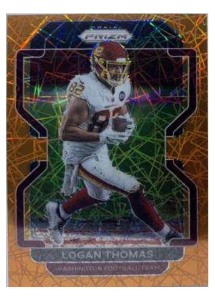 2021 Panini Prizm Base Set Logan Thomas Orange Lazer Prizm #210 card