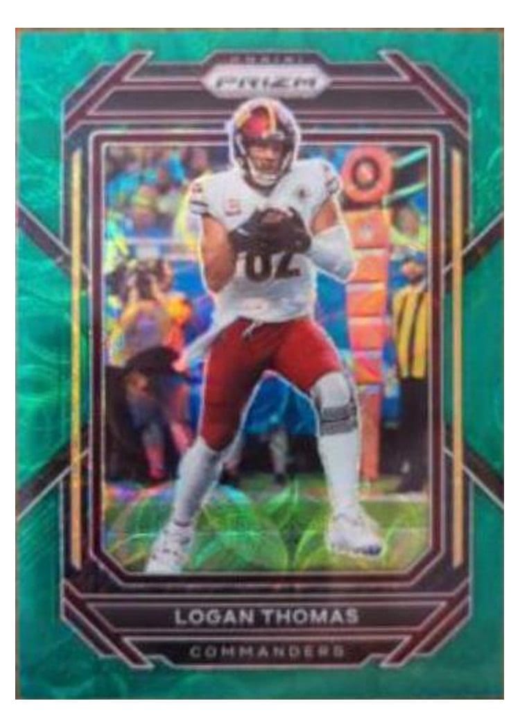 2022 Panini Prizm Base Set Logan Thomas Green Scope #296 card