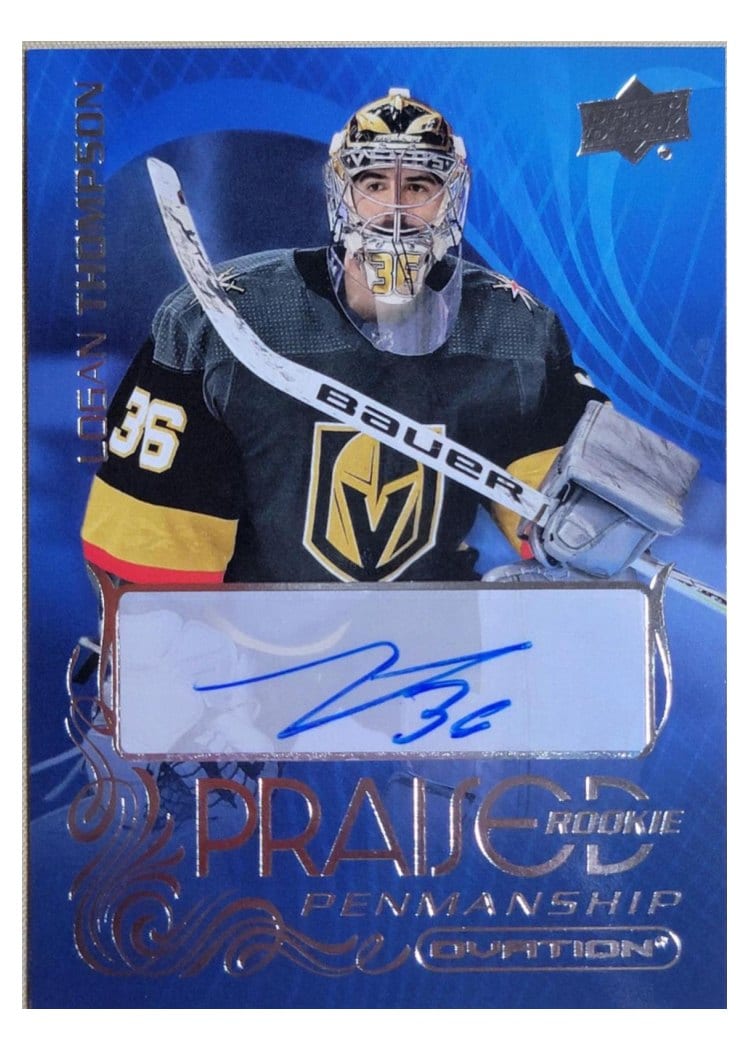 2021-22 Upper Deck Ovation Praised Rookie Penmanship Logan Thompson #PRP-LT card