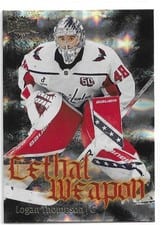 2025-26 SkyBox Metal Universe Lethal Weapon Logan Thompson #LW-9 card