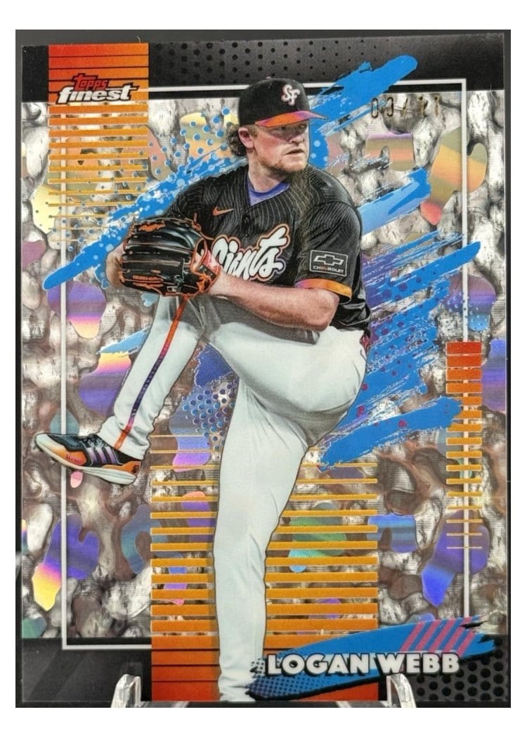2026 Topps Finest Logan Webb Molten Mercury Refractor #172 card