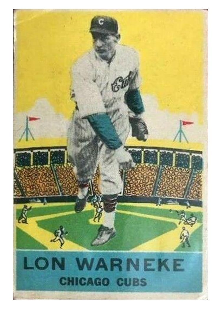 1933 DeLong Lon Warneke #16 card