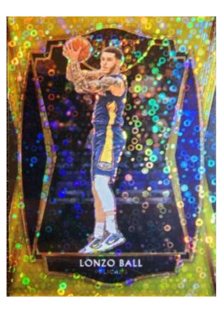 2020-21 Panini Select Base Set Lonzo Ball Gold Disco Prizm #137 card