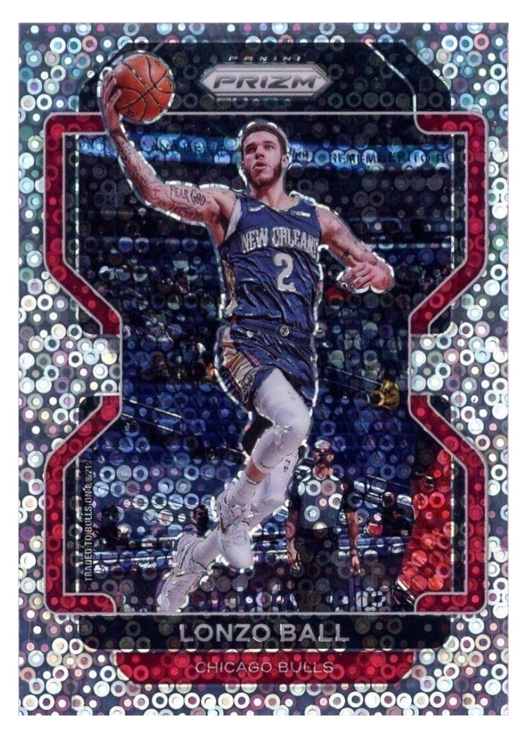 2021-22 Panini Prizm Base Set Lonzo Ball Fast Break Prizm #69 card