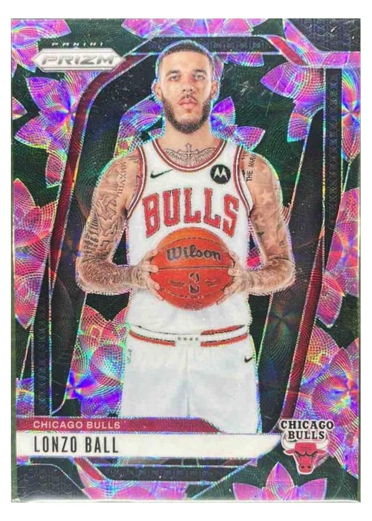2024-25 Panini Prizm Base Set Lonzo Ball Lotus Flower #75 card