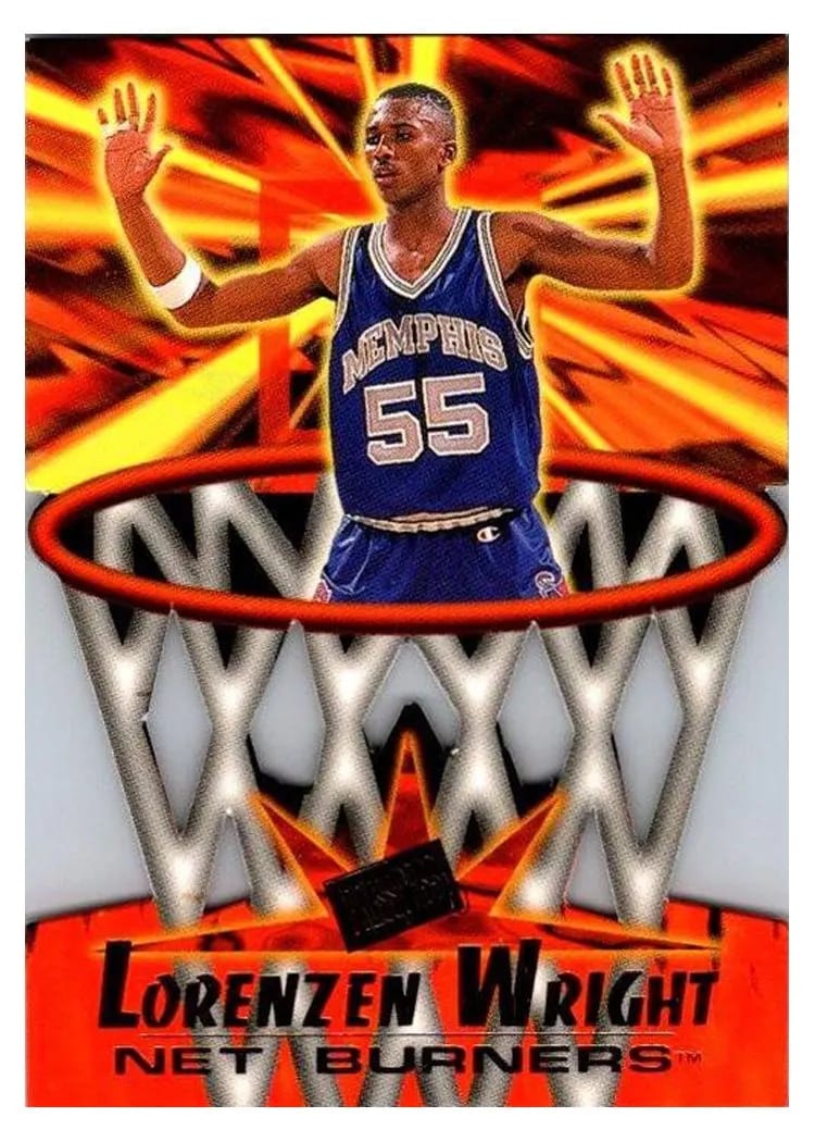 1996 Press Pass Net Burners Lorenzen Wright #NB7 card