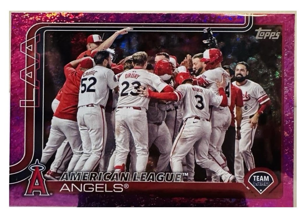 2025 Topps Base Set Los Angeles Angels Pink Foil #85 card