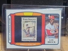 2021 Topps Heritage 1972 U.S. Postage Stamp Relics Lou Brock #PSR-LB card