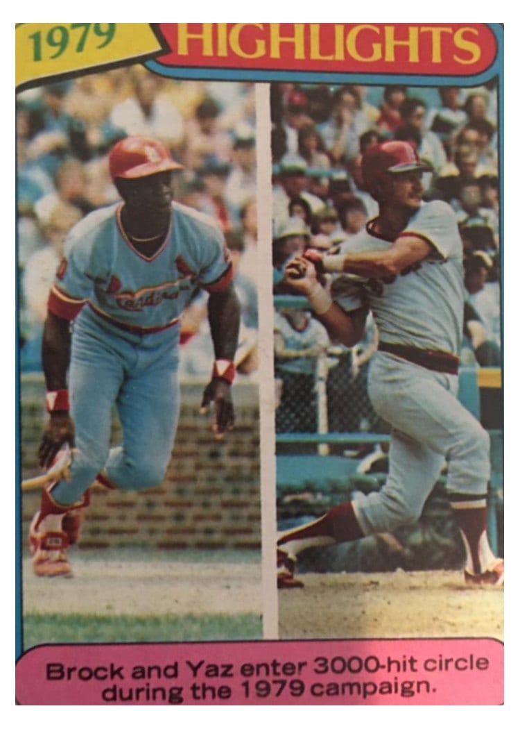1980 Topps Lou Brock / Carl Yastrzemski #1 card