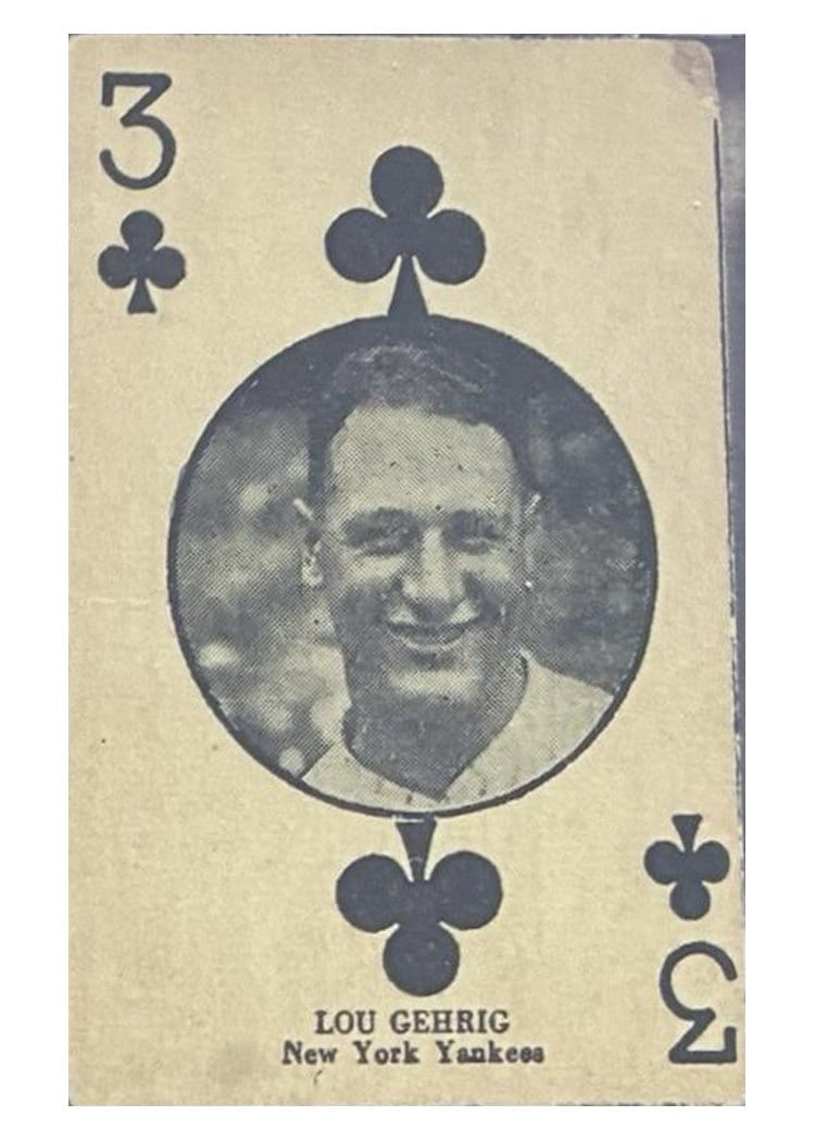 1927 W560 Hand Cut Lou Gehrig card