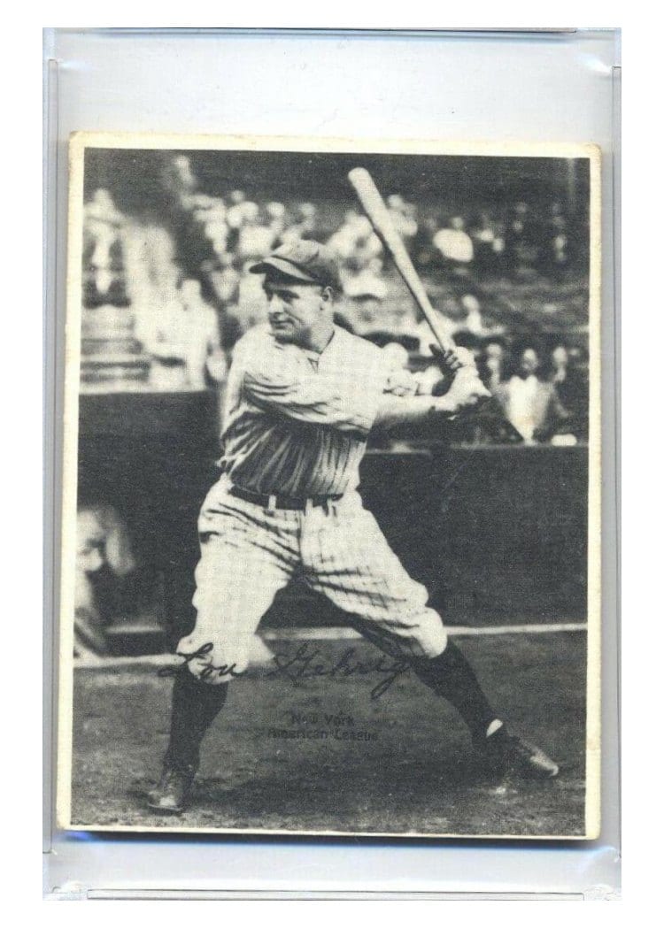 1929 R316 Kashin Publications Lou Gehrig card