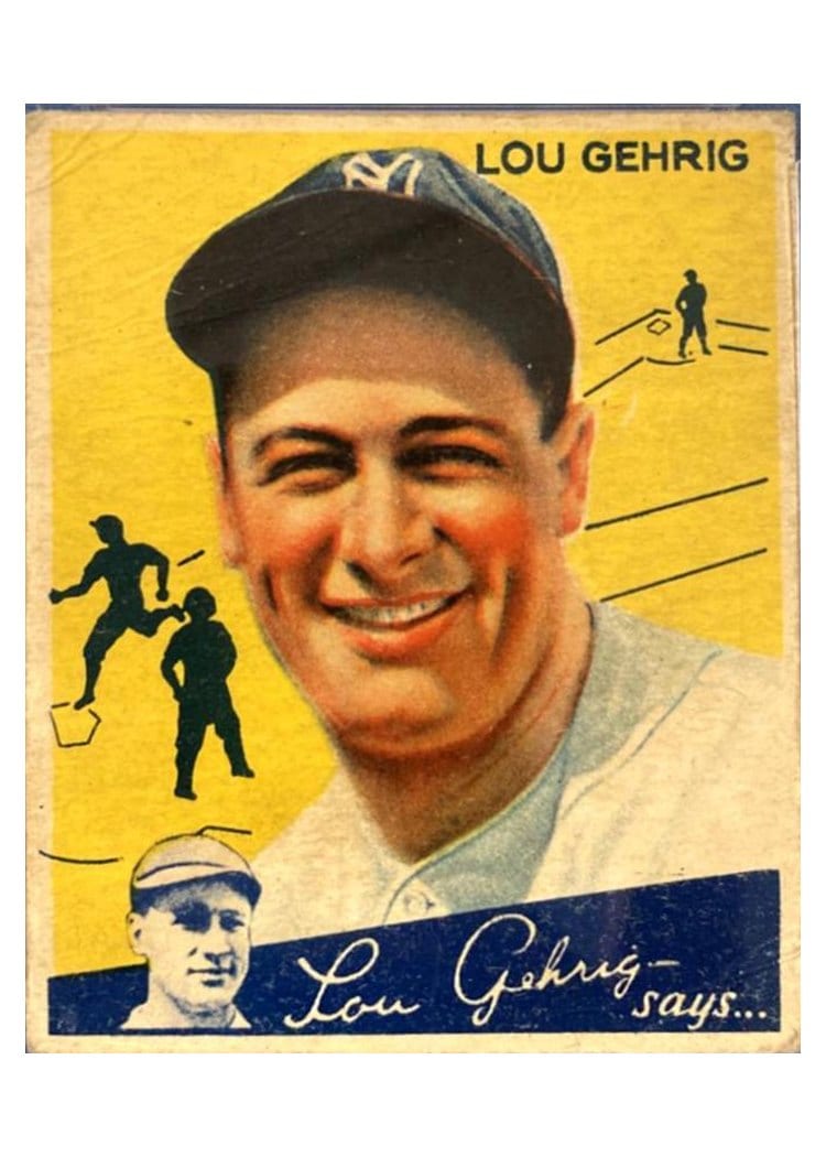 1934 World Wide Gum Lou Gehrig #92