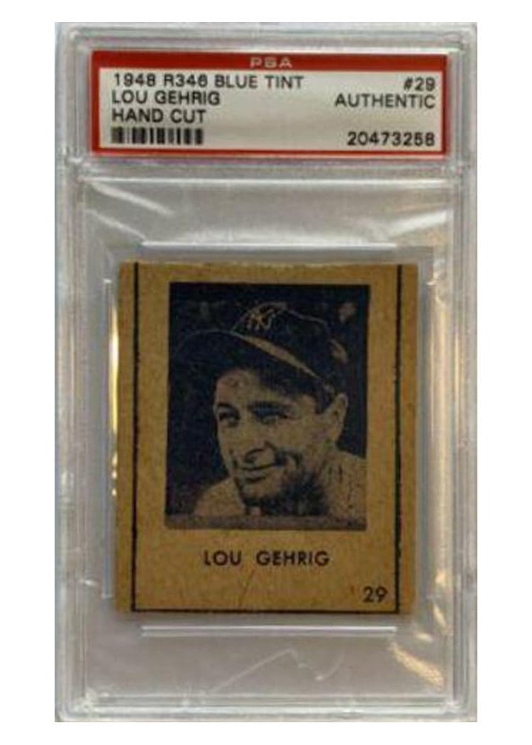 1948 R346 Blue Tint Lou Gehrig #29 card
