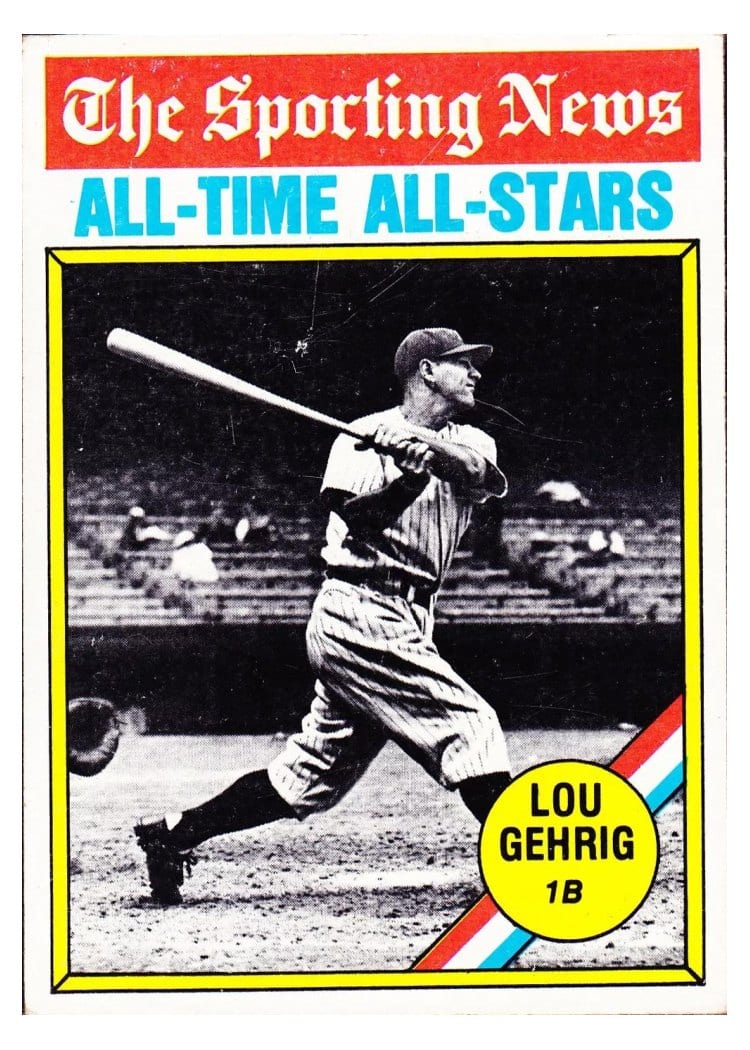 1976 Topps Lou Gehrig All Time All Star #341 card