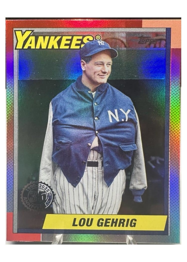 2025 Topps Update 1990 Topps Baseball Lou Gehrig #U90-14 card