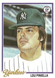 1978 Topps Base Set Lou Piniella #159 card