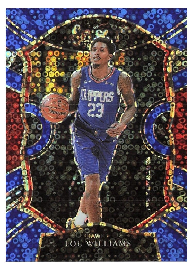 2020-21 Panini Select Base Set Lou Williams Blue Disco Prizm #3 card
