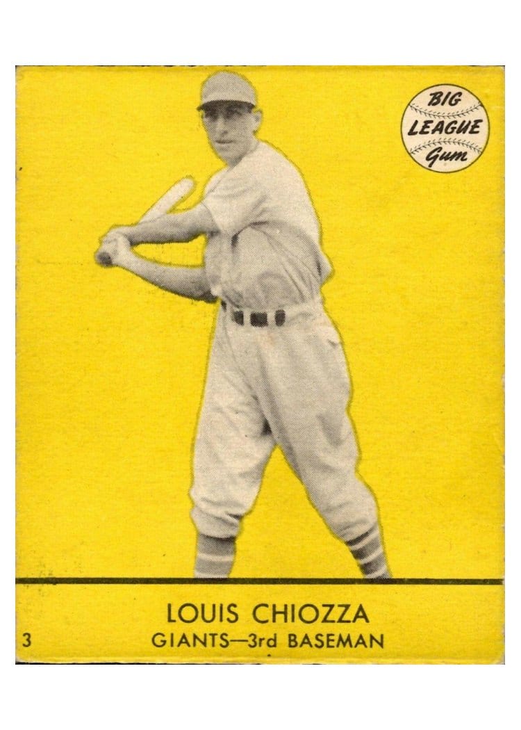 1941 Goudey Louis Chiozza #3 card