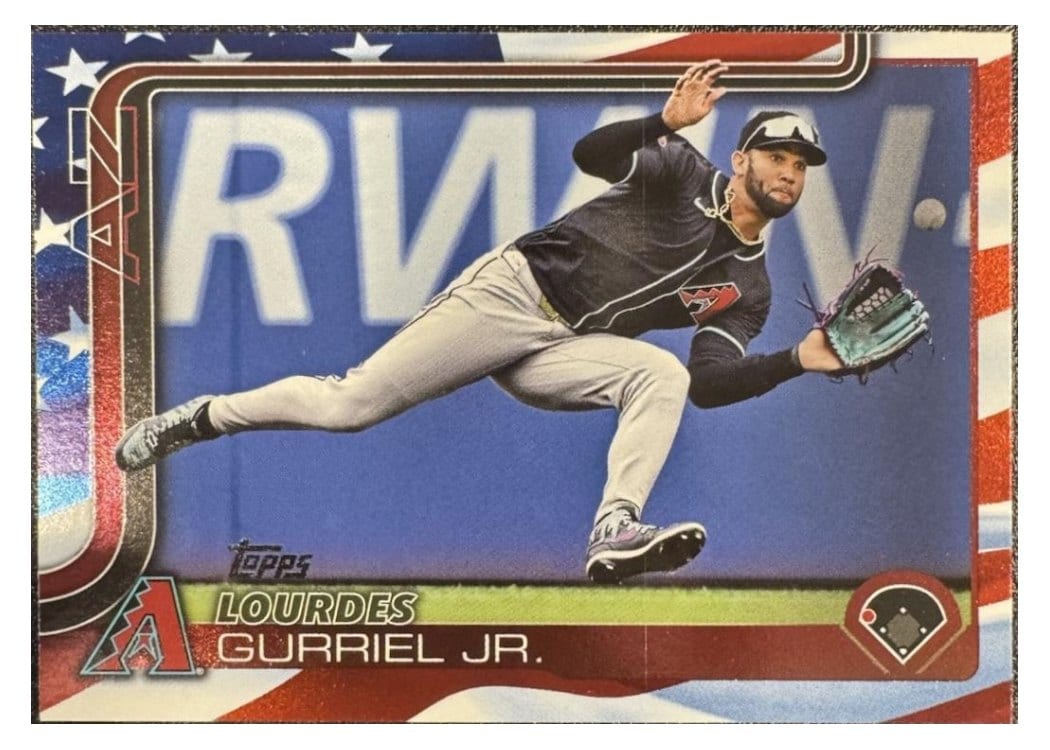 2025 Topps Base Set Lourdes Gurriel Jr. Independence Day #136 card