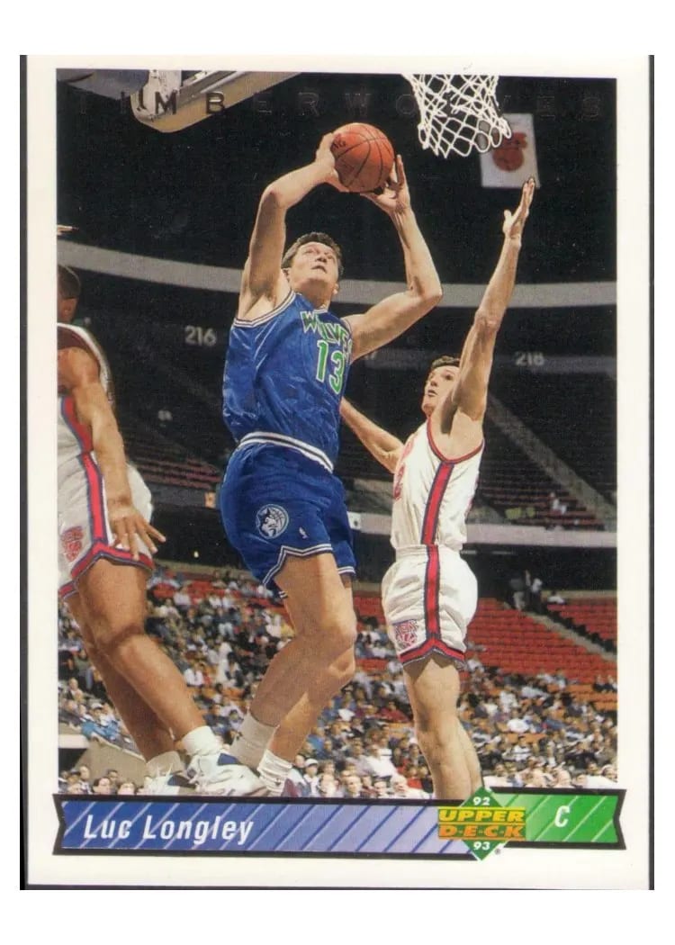 1992 Upper Deck Luc Longley #105 card