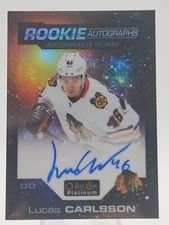 2021 O-Pee-Chee Platinum 2020 Update Rookie Autograph Lucas Carlsson #R-LC card
